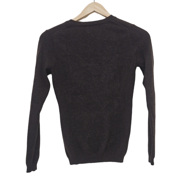 Simply Cashmere Brown V Neck Cashmere Sweater Small - Picture 2 of 3